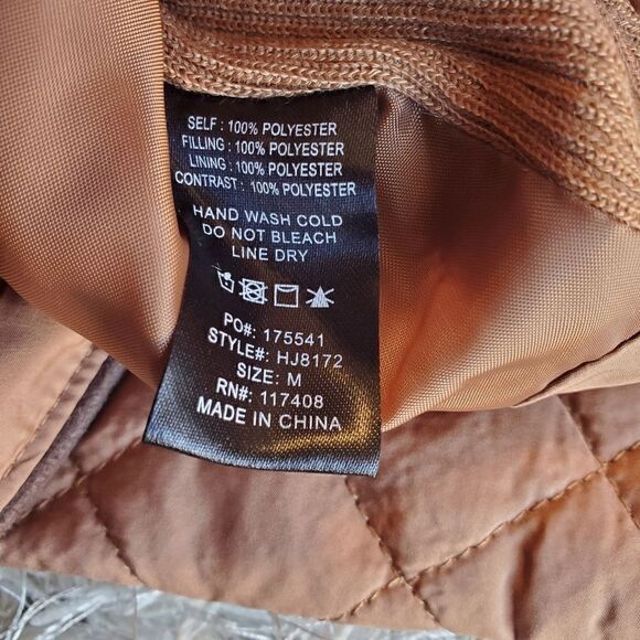 Women' Bomber Jacket with Zipped Pockets Color Brown - Picture 6 of 6